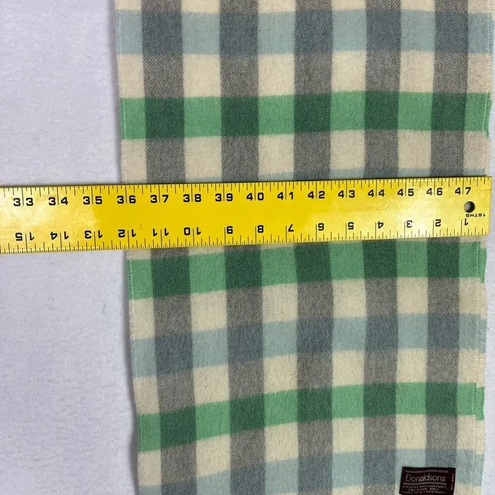 Donaldson's Scarf Men's Unisex Checkered 100% Lambswool Made in Germania
